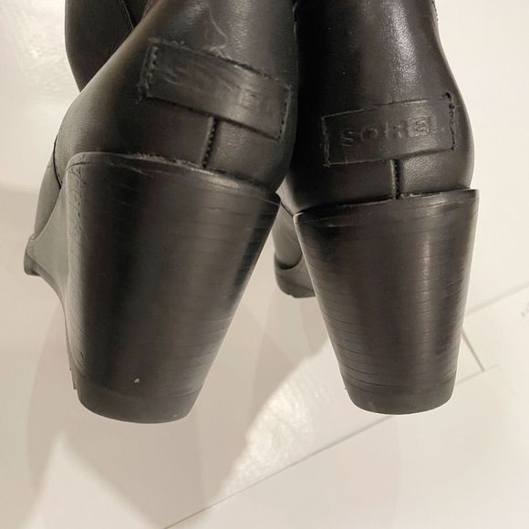 SOREL Joan Of Arctic  Wedge Boot Ankle Bootie Black 10 - Picture 5 of 7